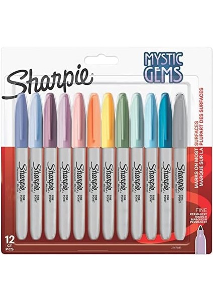 Fine Permanent Markör, Mystic Gems, 12'li Paket