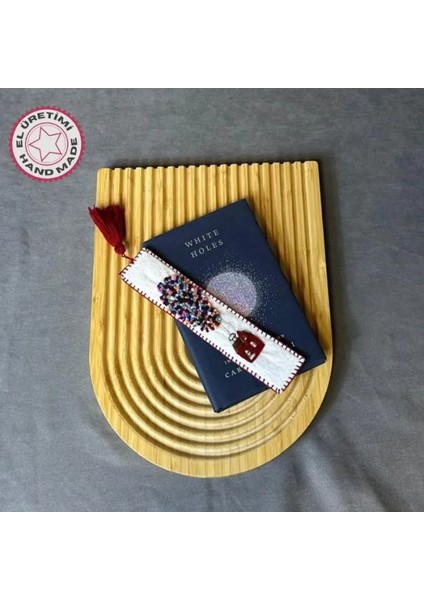 9665 El Yapımı Nakış Işlemeli Keçe Kitap Ayracı