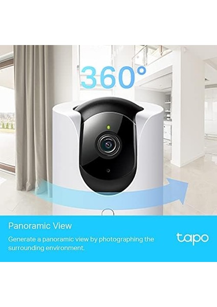 Tapo C225, 2k Qhd Wi-Fi Güvenlik Kamerası, Yapay Zeka Desteği, Hareket Tespit ve Takibi, 360°, Renkli Gece Görüşü, Çift Yönlü Sesli Iletişim, Bulut/yerel Depolama, Bebek Ağlaması Tespiti