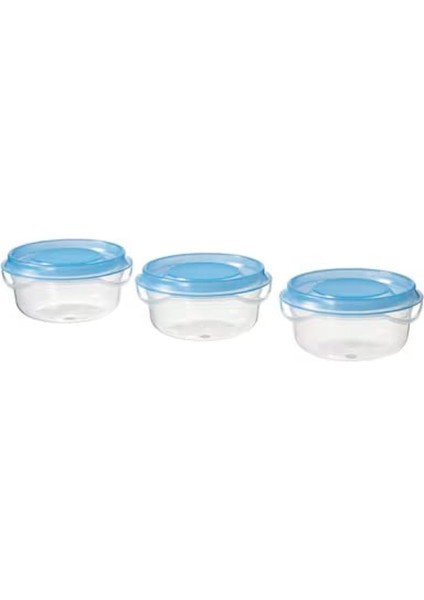 Pruta Gıda Kabı, Şeffaf/mavi, 70 Ml, 3 Adet