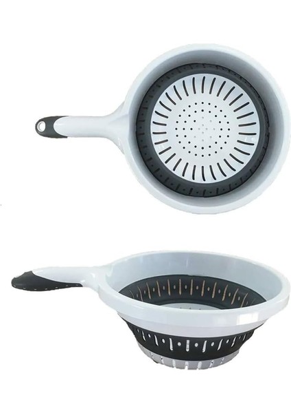 Katlanabilir Mutfak Süzgeci, Saplı, 30,5 x 14 Cm, Bulaşık Makinesinde Yıkanabilir