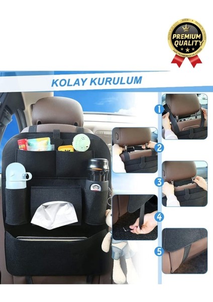 Özel Üretim Oto Aksesuarı 7 Cepli Keçe Koltuk Arkası Organizeri Araç Içi Eşya Çanta Düzenleyici fiyatları
