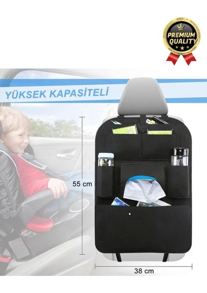 Özel Üretim Oto Aksesuarı 7 Cepli Keçe Koltuk Arkası Organizeri Araç Içi Eşya Çanta Düzenleyici fırsatları