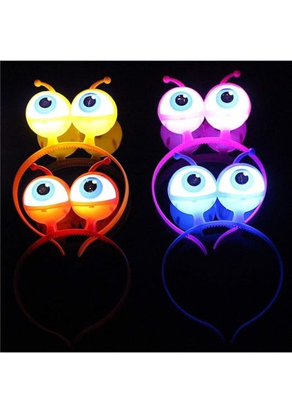 Rengarenk 3 Farklı Fonksiyonda Yanan LED Işıklı Uzaylı Göz 1 Adet 18 x 12 cm