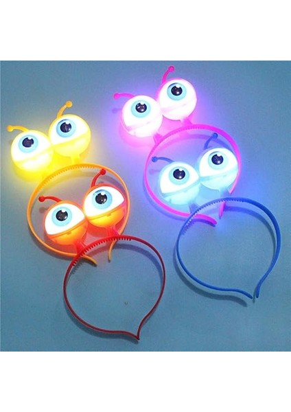 Rengarenk 3 Farklı Fonksiyonda Yanan LED Işıklı Uzaylı Göz 1 Adet 18 x 12 cm