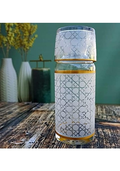 Başucu Sürahisi - Yatağınızın Yanında Bulunacak Gece Yarısı Içeceği Için Bardak ve Şişe - Cam Sürahi 500 Ml/bardak 220 ml - Güzel Hediye Kutusu (Ahenk)