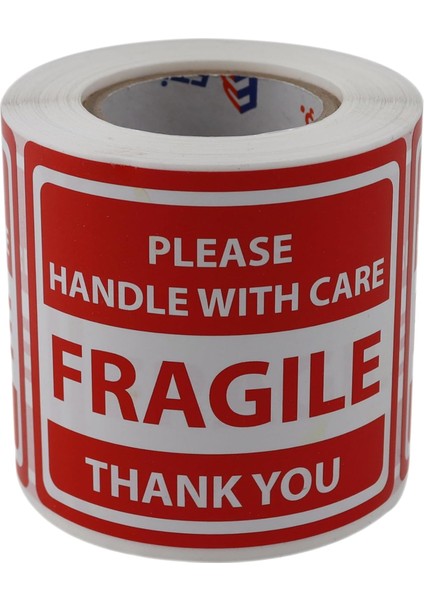 Etiketler , Hazır Al Hızlı Al Fragile Roll Label 70MM x 80MM 250 Pcs "please Handle With Care Thank You" Coated Stickers