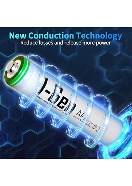 B139 2 Adet Aaa 900 Mah Şarj Edilebilir Ince Kalem Pil 1.2V Ni-Mh Şarjlı Pil