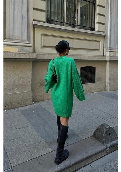 Melanie Örgü Desen Mini Elbise 2537-02