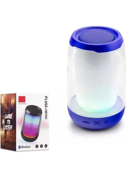 Pluse 4 Mini Taşınabilir Bluetooth Hoparlör. Işıklı Bluetooth Hoparlör. Kablosuz Bluetooth Hoparlör.temperli Camdan Üretilmiş Bluetooth Hoparlör