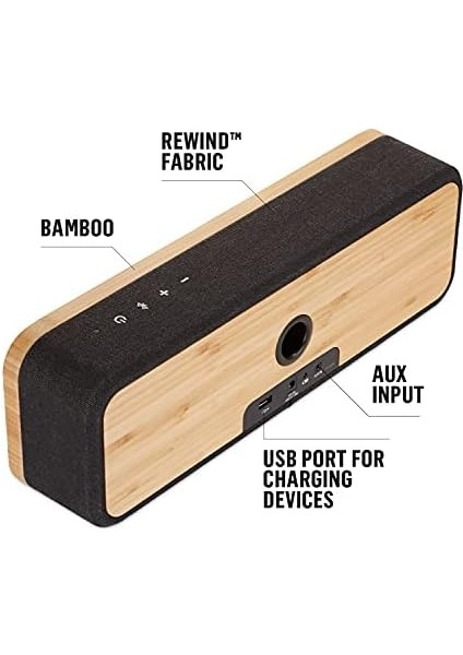 House Of Get Together, Taşınabilir Bluetooth Hoparlör Kutusu, Kablosuz Bağlantı, Mikrofon, Oda Doldurucu Ses, 3,5 mm Aux Girişi, USB Bağlantı Noktası, 10 Saat Pil Ömrü, Siyah