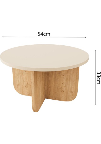 Beca O0040 Orta Sehpa 56 cm Kumtaşı Üst-Meşe Ayak