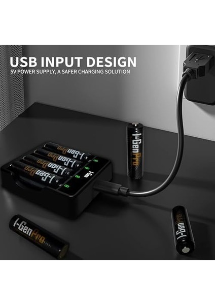 G429 4'lü Pil Şarj Aleti + 4 Adet Aa Pro 2950 Mah Şarjlı Kalem Pilli Set
