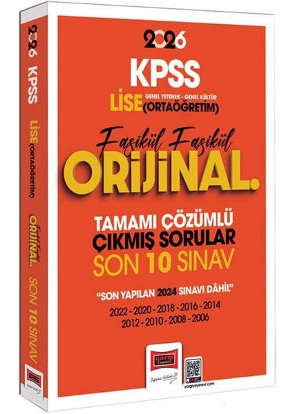 Yargı 2026 Kpss Lise Ortaöğretim Gy-Gk Fasikül Fasikül Orijinal Tamamı Çözümlü Çıkmış Son 10 Sınav
