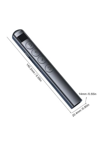 Dijital Ekranlı Şarjlı Lazer Sunum Kumandası Şarj Göstergeli Lazer Powerpoint Laser Pointer Slayt Atlatıcı