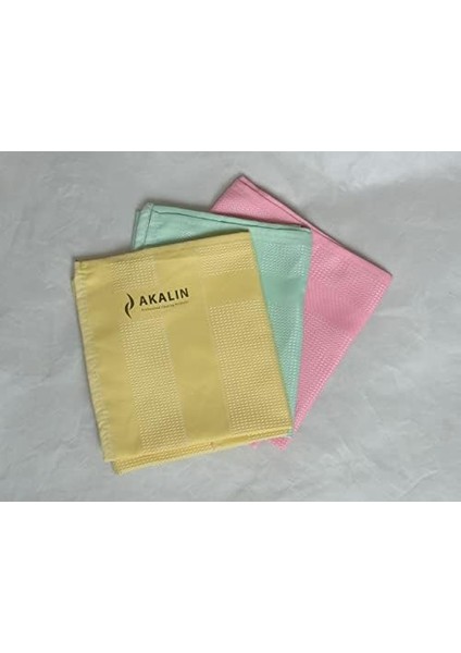 3'lü Profesyonel Mikrofiber Temizlik Bezi - Ithal Ürün - Tek Dokunuş (Pembe-Sarı-Yeşil)
