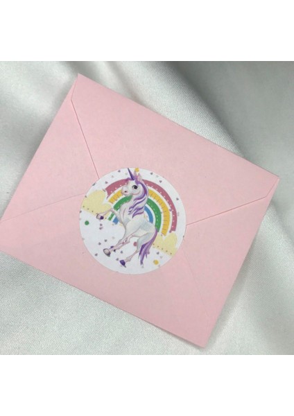 Sticker Gökkuşağı Rainbow Hero Kids Tek Boynuzlu At Çocuk Etiketi 4 cm - 40 Adet (Unicorn)