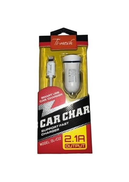 Lightning 2.1A Araç Şarj Cihazı DL-C12 - Beyaz
