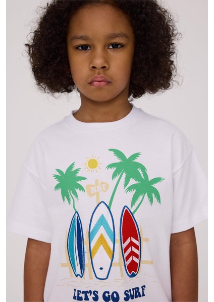 Bg Store Erkek Çocuk Beyaz Tshirt