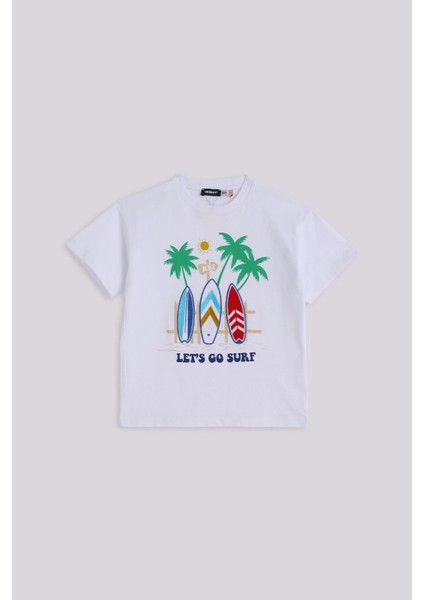 Bg Store Erkek Çocuk Beyaz Tshirt