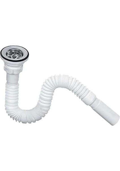 Lavabo Gider Hortumu/körüklü Lavabo Sifonu/eviye Gider Borusu (Paslanmaz Çelik Süzgeçli ve Vidalıdır)