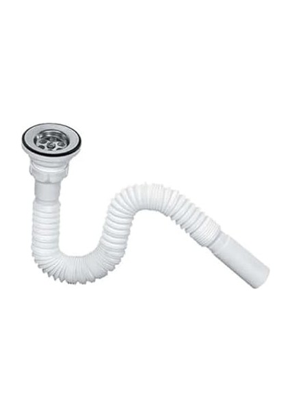 Lavabo Gider Hortumu/körüklü Lavabo Sifonu/eviye Gider Borusu (Paslanmaz Çelik Süzgeçli ve Vidalıdır)