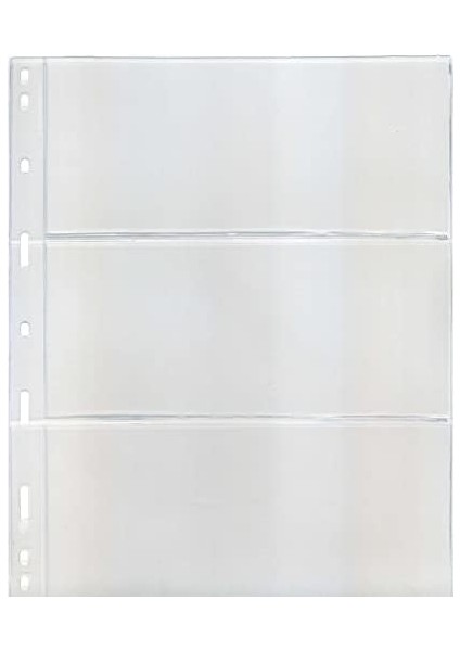 Para Sayfası Üç Bölmeli Şeffaf - 10 Adetlik Paket