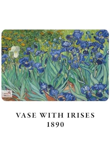Flowers Series - A5, Van Gogh 4'lü Defter Seti Iıı, Çizgisiz, Toplam 256 Sayfa, Her Biri 64 Sayfa, Tel Dikiş, Esnek Kapak, Oval Kenar, Tuval Doku, 60 Gram, Sarı Krem Renk