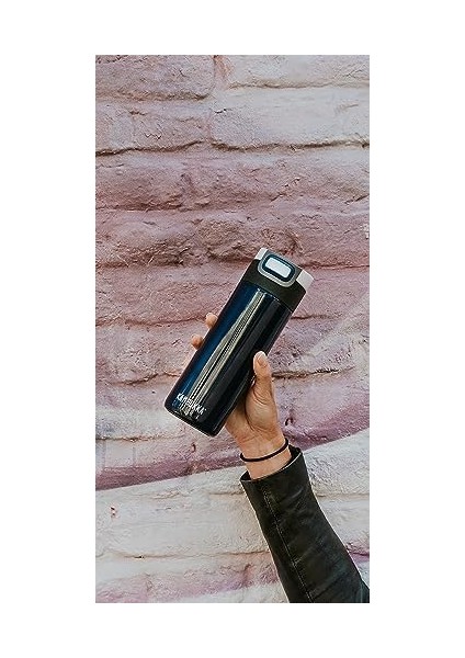 Termos Kupa 500 ml - Paslanmaz Çelik Kahve Kupası - Sızdırmaz ve Sızdırmaz - Yalıtımlı Kupa, Seyahat & Kahve Kupası - 9 Saat Sıcak / 18 Saat Soğuk Tutar - Model Etna Denım Blue