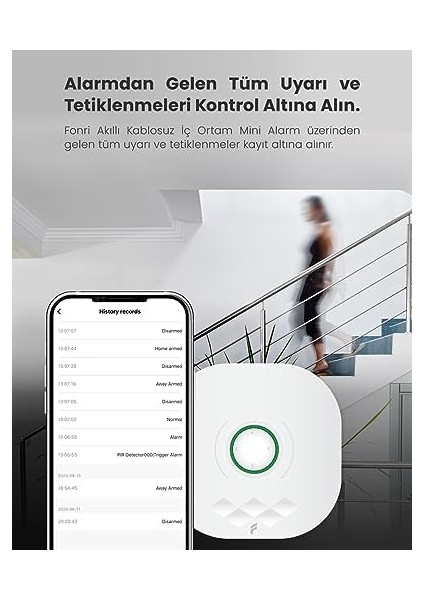 Akıllı Pratik Alarm Seti; Akıllı Alarm, Akıllı Kapı Pencere Sensörü, Kumanda, Yüksek Sesli, 2 Yıl Garanti, Uzaktan Kontrol