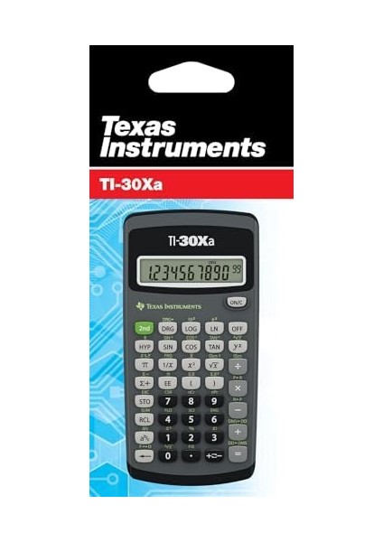 Instruments Tı-30 Xa Okul Hesap Makinesi (Tek Satırlı, 10 Haneli, Pille Çalışır) Gri Siyah