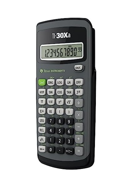 Instruments Tı-30 Xa Okul Hesap Makinesi (Tek Satırlı, 10 Haneli, Pille Çalışır) Gri Siyah