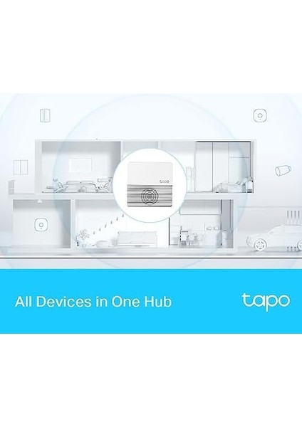 Tapo H200, Microsd Kart Destekli Akıllı Hub, Tapo Akıllı Anahtar, Düğme ve Sensörle Çalışır, 64 Cihaz + 4 Kapı Zili/kamera Bağlanabilir, 19 Zil Sesi Seçeneği, Kablolama Gerekmez