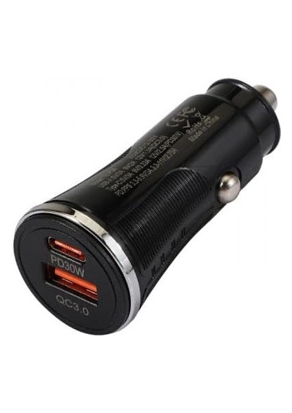 Polham Qc3.0 Süper Hızlı 48W 1x Type C, 1x USB Girişli Araç Şarj Başlığı, 12/24V Tüm Çakmaklık, Yüksek Akım Korumalı Çakmaklık