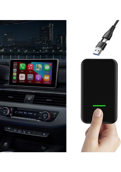MT45 Kablosuz Carplay Ile Uyumlu Adaptör USB ve Type-C Girişli