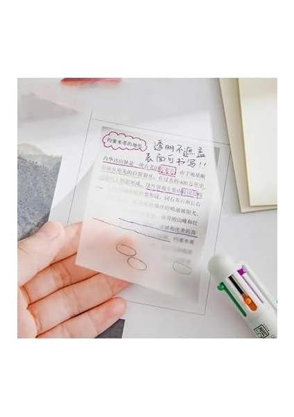 Şeffaf Renkli Yapışkan Kare Not Kağıdı Karenot Sticky Notes (2)