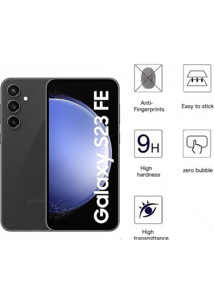 Samsung Galaxy S23 Fe Black Hd Glass Anti-Static Tam Ekran Siyah Kırılmaz Cam
