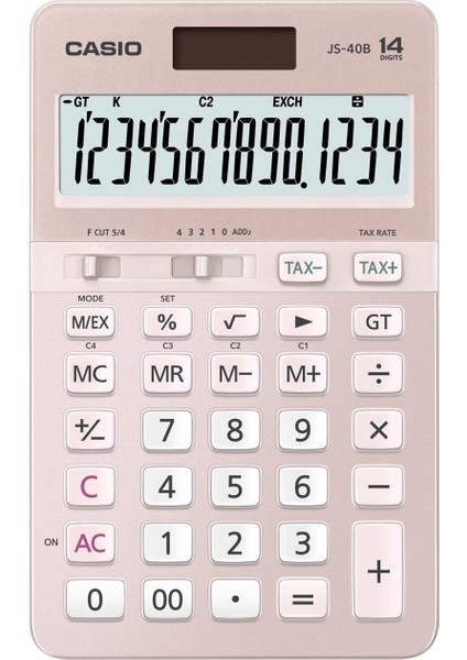 JS-40B-PK Pembe Profesyonel 14 Hane Masa Üstü Hesap Makinesi