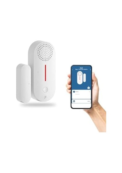 Akıllı Kablosuz Kapı Pencere Alarmı, Mobil Bildirim, Wifi, Uzaktan Takip, 2 Yıl Garantili ve Tuya Destekli (1)