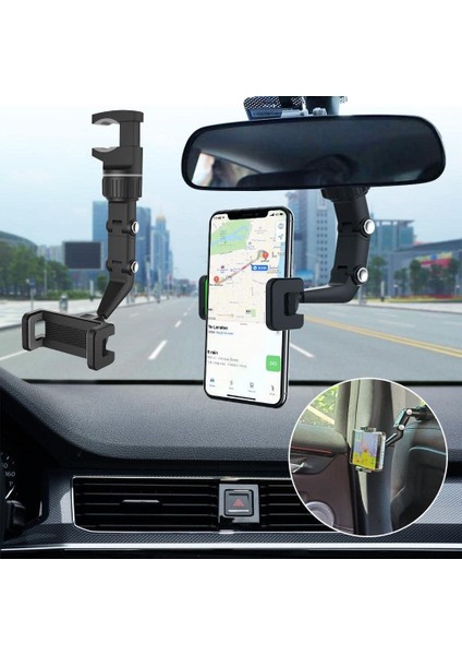 360° Derece Ayarlanabilir Araba Dikiz Ayna Montaj Telefon Tutucu S Telefon Tutucu