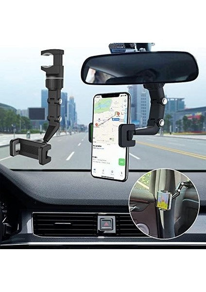 360° Derece Ayarlanabilir Araba Dikiz Ayna Montaj Telefon Tutucu S Telefon Tutucu