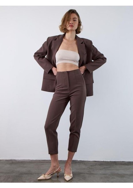 50109 Pensli Havuç Pantolon Kahve