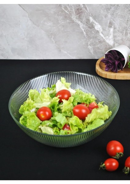 Cam Salata Tabağı Sunum Cips Tabak 22 cm Servis Kasesi Vrgs- 1 Adet