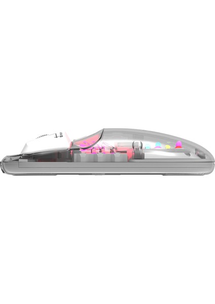 SM-BT89 Opal Şarj Edilebilir Sessiz Beyaz Transparan Rgb 2in1 2bt ve 2.4ghz Kablosuz Mouse