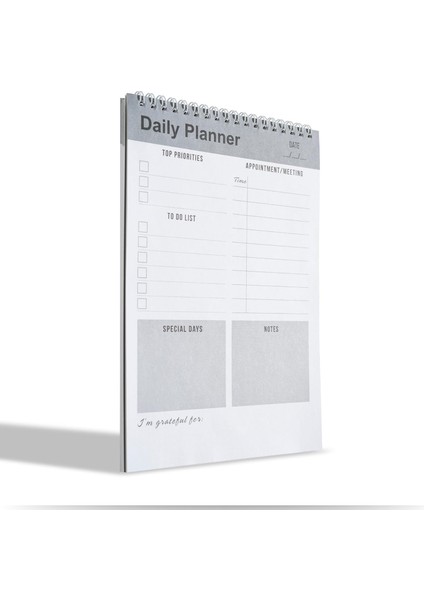 Planlayıcı Defter, Yapılacaklar Listesi Not Defteri, Spiral Defter, Kontrol Listesi, Iş Için Defterler, Kişisel Düzenleyici Not Defteri, Günlük Görev Defteri (Ingilizce) (Gri)