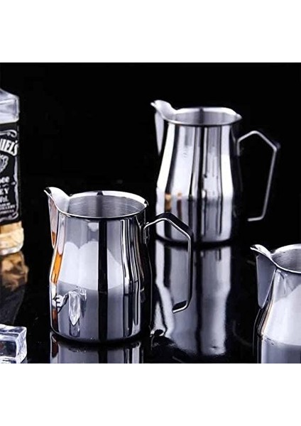 Paslanmaz Çelik Süt Potu - Kahve Potu - Pitcher Sütlük - Süt Köpürtücü - Köpürtme Kabı - 500 ml