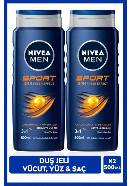 Men Sport Erkek Duş Jeli 500 ml x 2'li Paket – Ferahlatıcı ve Canlandırıcı Etkili Vücut Bakımı fiyatları
