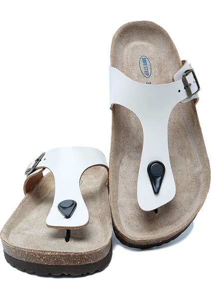 K8871DK Kifidis Soft Step Kadın Parmak Arası Deri Mantar Terlik 36-41 Kırık Beyaz Deri modelleri