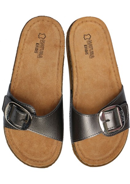 SIB213610 Kifidis-Natura Kadın Anatomik Deri Terlik 36-41 Krom fiyatları