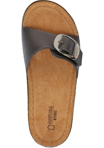 SIB213610 Kifidis-Natura Kadın Anatomik Deri Terlik 36-41 Krom modelleri